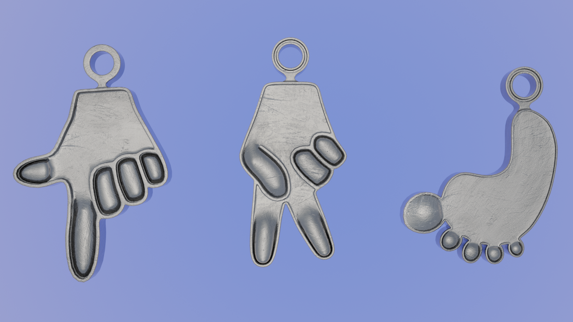 Hands and Foot - Printable 3D Pendants preview image 1